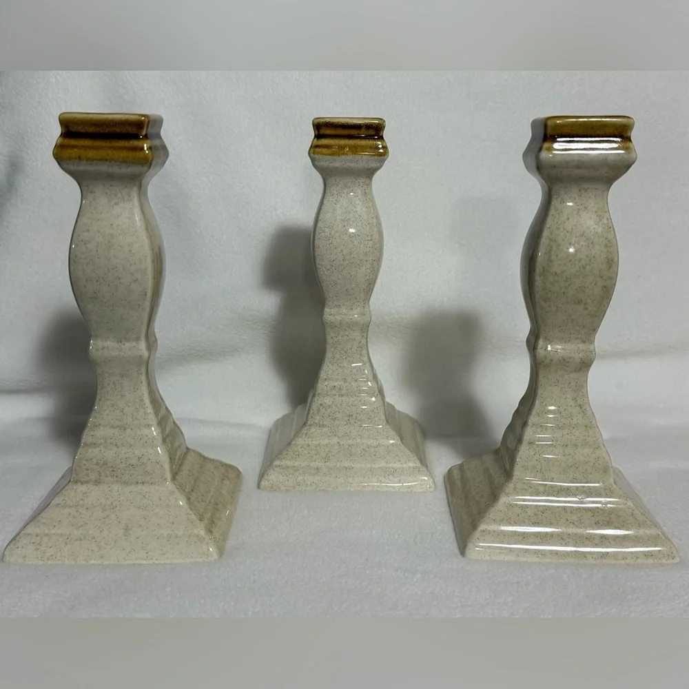 Mikasa - Set of 3 Vintage ‘70s Garden Club Ceramic Candlesticks Made in Japan